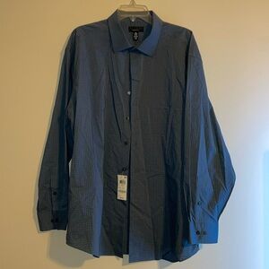 NWT Alfani Men’s Blue long sleeve button down shirt